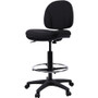 Lorell Millenia Series Adjustable Task Stool with Back - Black Seat Color - Black - 1 Each (LLR80008)