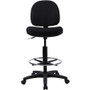 Lorell Millenia Series Adjustable Task Stool with Back - Black Seat Color - Black - 1 Each (LLR80008)