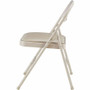 Lorell Padded Seat Folding Chairs - Beige Seat Color - Vinyl Seat Material - Beige Frame Color - - (LLR62501)