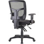 Lorell ErgoMesh Series Managerial Mesh Mid-Back Chair - Black Seat Color - Fabric Seat Material - - (LLR86201)