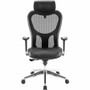 Lorell Elevate Mesh High-Back Executive Office Chair - Black Seat Color - Leather Seat Material - - (LLR85035)