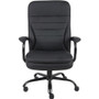 Lorell Big & Tall Double Cushion Executive High-Back Chair - Black Seat Color - Leather Seat - Back (LLR62624)