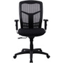 Lorell Executive Mesh High-back Swivel Chair - Black Seat Color - Fabric Seat Material - Steel - - (LLR86205)