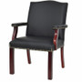 Lorell Deluxe Guest Chair - Black Seat Color - Bonded Leather Seat Material - Black Back Color - - (LLR68252)