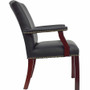 Lorell Deluxe Guest Chair - Black Seat Color - Bonded Leather Seat Material - Black Back Color - - (LLR68252)