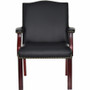 Lorell Deluxe Guest Chair - Black Seat Color - Bonded Leather Seat Material - Black Back Color - - (LLR68252)