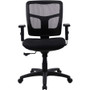 Lorell Ergomesh Managerial Mesh Mid-back Chair - Black Seat Color - Fabric Seat Material - Black - (LLR86209)