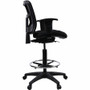 Lorell Ratchet Back Mesh Mid-Back Stool - Black Seat Color - Fabric Seat Material - Black Back - - (LLR86801)