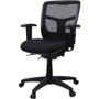 Lorell Ergomesh Swivel Mesh Mid-back Office Chair - Black Seat Color - Fabric Seat Material - Black (LLR86802)