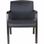 Lorell Upholstered Guest Chair - Black Seat Color - Bonded Leather Seat Material - Black Back Color (LLR40201)
