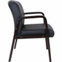 Lorell Upholstered Guest Chair - Black Seat Color - Bonded Leather Seat Material - Black Back Color (LLR40201)