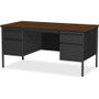 Lorell Fortress Series Double-Pedestal Desk - Rectangle Top - 60" Table Top Width x 30" Table Top x (LLR60927)