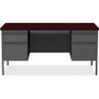 Lorell Fortress Series Double-Pedestal Desk - Rectangle Top - 60" Table Top Width x 30" Table Top x (LLR60928)