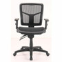 Lorell Mid-Back Mesh Swivel Office Chair - Black Frame Color - 5-star Base - Black, Silver - 1 Each (LLR86904)