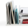 Safco Onyx 3 Tray/3 Upright Section Desk Organizer - 8.25" Height x 19.50" Width x 11.50" Depth - - (SAF3254WH)