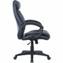 Lorell Executive High-Back Office Chair - Black Seat Color - Bonded Leather Seat Material - Black - (LLR59497)