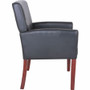 Lorell Full-sided Upholstered Arms Guest Chair - Black Seat Color - Leather Seat Material - Black - (LLR20027)