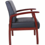 Lorell Thickly Padded Guest Chair - Mahogany Frame Color - Wood Frame Material - Four-legged Base - (LLR68556)