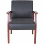Lorell Thickly Padded Guest Chair - Mahogany Frame Color - Wood Frame Material - Four-legged Base - (LLR68556)