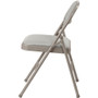Lorell Padded Folding Chairs - Beige Seat Color - Fabric Seat Material - Beige Back Color - Fabric (LLR62533)