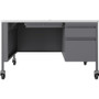 Lorell Fortress Series 48" Mobile Right-Pedestal Teachers Desk - 29.5" Height x 48" Width x 30" - - (LLR66944)