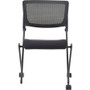 Lorell Mobile Mesh Back Nesting Chairs - Black Seat Color - Fabric Seat Material - Metal Frame - 2 (LLR41846)