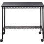 Safco Mobile Wire Desk - Melamine, Black Top - 35.75" Table Top Width x 24" Table Top Depth - - - - (SAF5203BL)