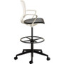 Safco Shell Extended-Height Chair - Black Vinyl Seat Color - Plastic Seat Material - White Back - - (SAF7014WH)