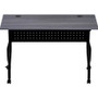 Lorell Flip Top Training Table - Charcoal Rectangle, Melamine Top - Black Four Leg Base - 4 Legs x (LLR59489)