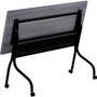 Lorell Flip Top Training Table - Charcoal Rectangle, Melamine Top - Black Four Leg Base - 4 Legs x (LLR59487)