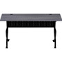 Lorell Flip Top Training Table - Charcoal Rectangle, Melamine Top - Black Four Leg Base - 4 Legs x (LLR59487)