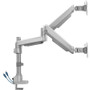 Lorell Mounting Arm for Monitor - Gray - Height Adjustable - 2 Display(s) Supported - 19.80 lb Load (LLR99803)