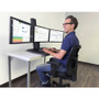 Lorell Deluxe Light-Touch 3-Monitor Desk Riser - Up to 32" Screen Support - 35" Height x 26" Width (LLR03167)