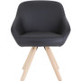 Lorell Natural Wood Legs Modern Guest Chair - Four-legged Base - Black - 1 Each (LLR68564)