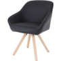 Lorell Natural Wood Legs Modern Guest Chair - Four-legged Base - Black - 1 Each (LLR68564)