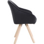 Lorell Natural Wood Legs Modern Guest Chair - Four-legged Base - Black - 1 Each (LLR68564)