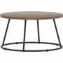 Lorell Accession Coffee Table - Walnut Round Top - Powder Coated Four Leg Base - 4 Legs - 200 lb - (LLR16259)