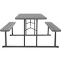 Cosco Folding Picnic Table - Taupe Top - 800 lb Capacity - 72" Table Top Width x 57" Table Top - - (CSC87902DGR1E)