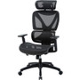 Lorell Xavier All-Mesh High-Back Chair with Articulating Lumbar - Black Seat Color - Mesh Seat - - (LLR84396)