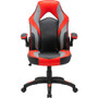 Lorell High-Back Gaming Chair - Vinyl, Nylon - Red, Black, Gray (LLR84394)