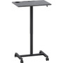Lorell Height-adjustable Mobile Desk - Weathered Charcoal Laminate Top - Powder Coated Base - - 30" (LLR84837)