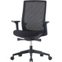 Lorell Mid-back Mesh Chair - Mid Back - 5-star Base - Black - Armrest - 1 Each (LLR42180)