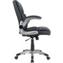 NuSparc Leather Rolling Chair - Mid Back - 5-star Base - Black - Bonded Leather - Armrest - 1 Each (NPRCH101LABK)