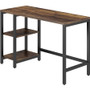 NuSparc Metal Frame Desk - Vintage Oak, Black Top - Contemporary Style - 220 lb Capacity - 47.20" x (NPRDK101NRRK)