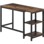 NuSparc Metal Frame Desk - Vintage Oak, Black Top - Contemporary Style - 220 lb Capacity - 47.20" x (NPRDK101NRRK)