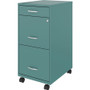 NuSparc Mobile File Cabinet - 14.2" Width x 18" Depth x 29.5" Height - 3 x Drawer(s) for File, Box (NPRVF318BMTL)