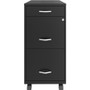 NuSparc Mobile File Cabinet - 14.2" Width x 18" Depth x 29.5" Height - 3 x Drawer(s) for File, Box (NPRVF318BMBK)