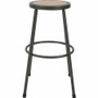 Lorell Metal Shop Stool - Wood, Medium Density Fiber (MDF) Seat Material - Light Gray - Metal - 1 (LLR83082)