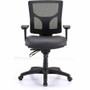 Lorell Conjure Mid-Back Office Chair - Vinyl, Foam, Polyurethane Seat Material - Mid Back - Black - (LLR62041)