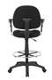 Boss Drafting Stool (B315-Bk) W/Footring And Adjustable Arms